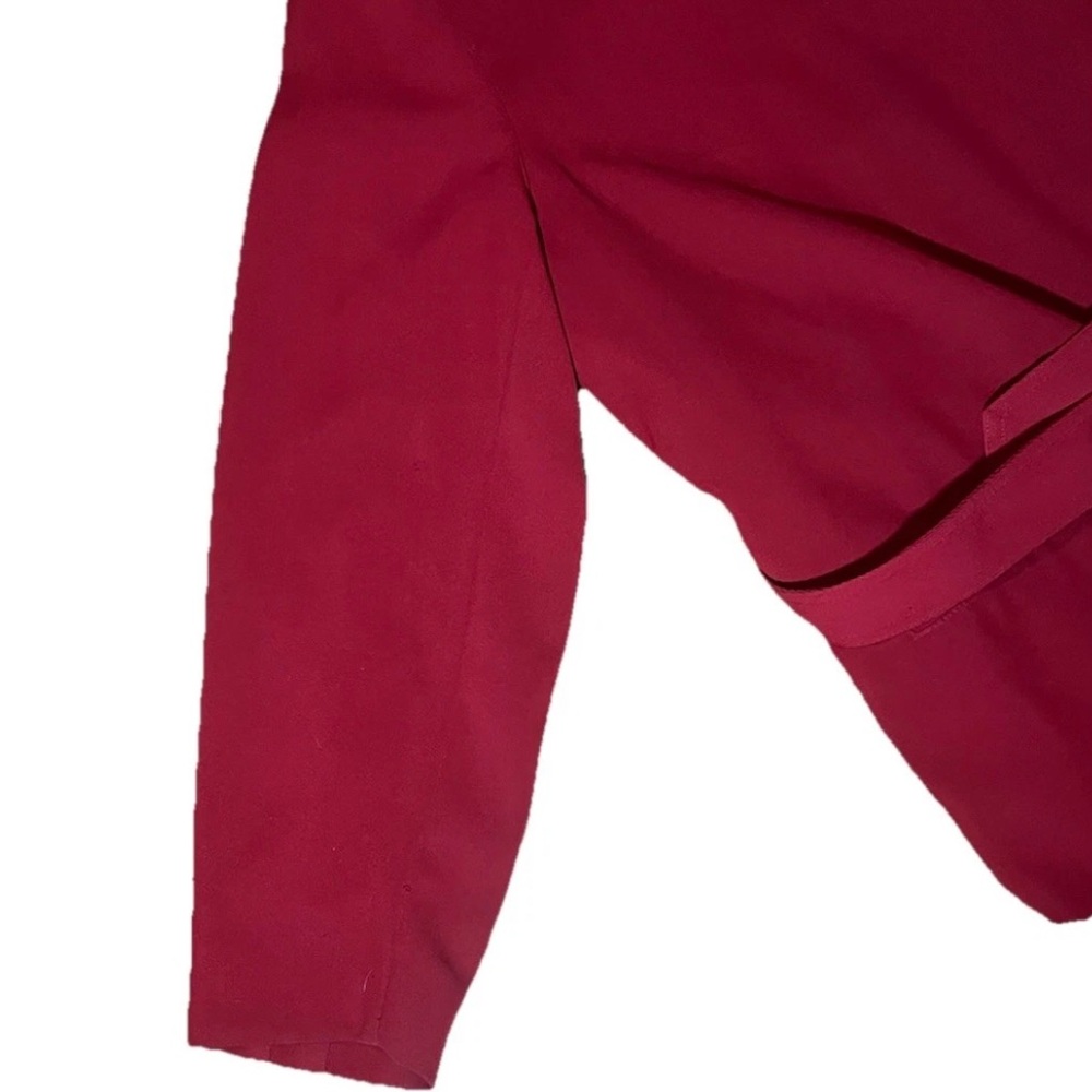 Gallery Womens Trench Coat Cotton Blend Red Size L - Picture 3 of 16